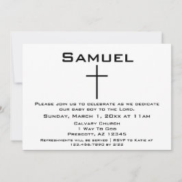 Invitación Dedicación Moderna Minimalista Negro Blanco Bebé