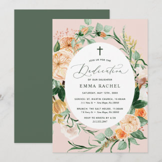Invitación Dedicación rosa personalizada del Boho Botánico de