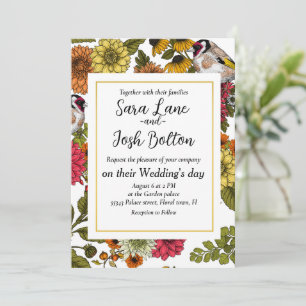 Invitación Dedos de oro y flores
