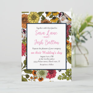 Invitación Dedos de oro y flores