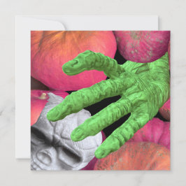 Invitación Dedos y calabazas para esqueletos para Halloween