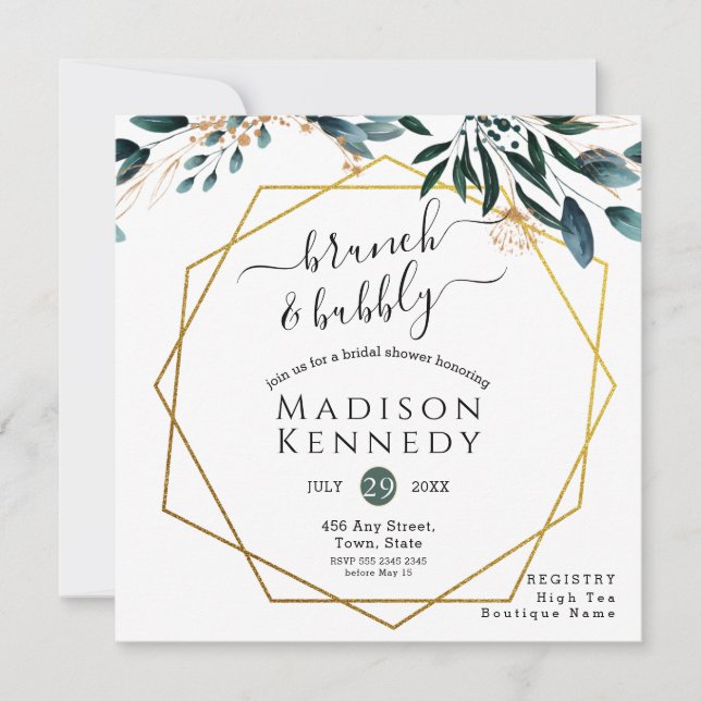 Invitación Deep Blue Floral Elegant Fall Wedding (Anverso)
