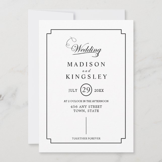 Invitación Deep Blue Floral Elegant Fall Wedding (Anverso)
