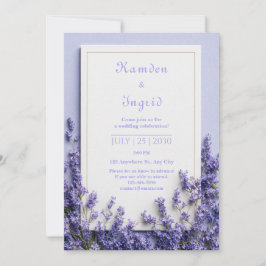 Invitación Deep Purple Lavender Rustic Gold Frame