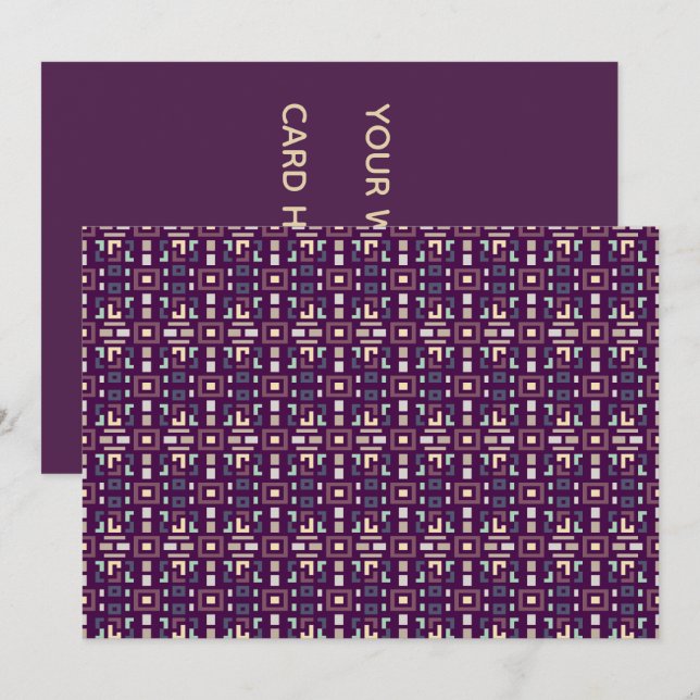 Invitación Deep Purple y Terroso Abstracto Geométrico (Anverso / Reverso)