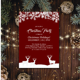 Invitación Deep Red Merry Christmas Fiesta