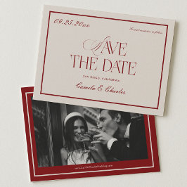 Invitación Deep Red Opera Wedding Save the Date Photo