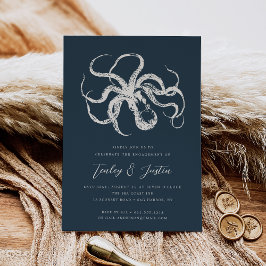 Invitación Deep Sea Elegant Vintage Nautical Engagement Party