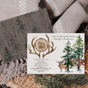 Invitación Deer Antler Baby Shower de Forest Woodland Country