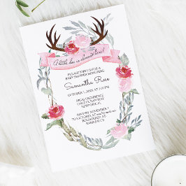 Invitación DEER ANTLER Chica Baby Shower Invitar