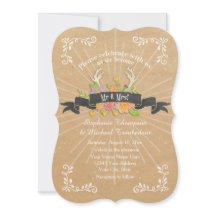 Deer Antler Wildflower Starburst Rustic Boda