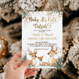 Invitación Deer Baby It's Cold Outside Baby Shower