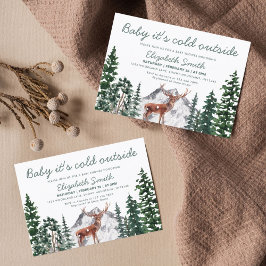 Invitación Deer Baby It's Cold Outside Boy Baby Shower
