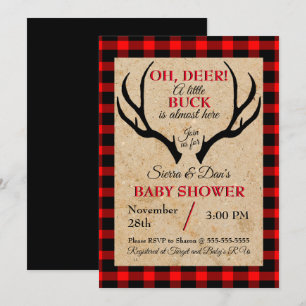 Invitación Deer Buck Boy Baby Shower
