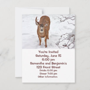 Invitación Deer Buck en nieve invernal