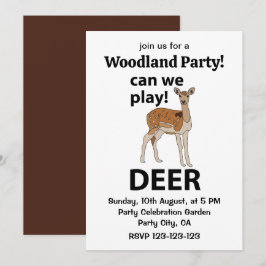 Invitación Deer Can We Play Cute Deer