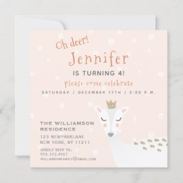 Invitación Deer cutto | Cumpleaños de los Niños en Invierno