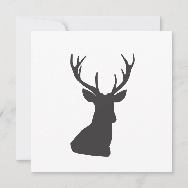 Invitación Deer Deer Silhouette Silhouette Animal Wild Postca (Anverso)