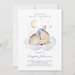 Invitación Deer durmiente acuarela es un niño Baby Shower