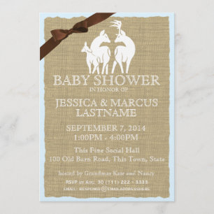 Invitación Deer Family Woodland Baby Shower