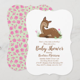 Invitación Deer Fawn Baby Shower Woodland