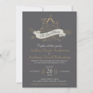 Invitación Deer Floral Mountain Woodsy Alpine Boda