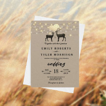 Deer Love Woodland Deer Strings of Light Boda