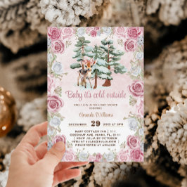 Invitación Deer Pink Baby Shower