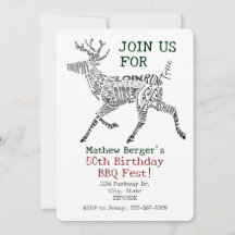 Deer Recortes Word Cloud Typography Cumpleaños