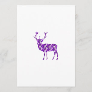 Invitación Deer Stag Purple Damask