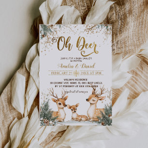 Invitación Deer Winter Wonderland Baby Shower