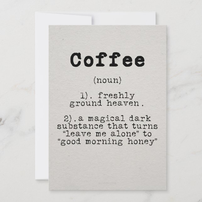 Invitación Definición de café de café de Lover (Anverso)