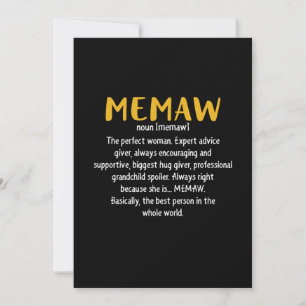 Invitación Definición de memaw de arte madre