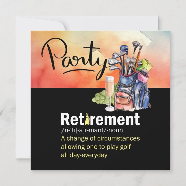 Invitación Definición de retiro de golf para golfista (Anverso)
