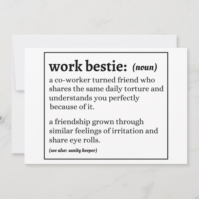 Invitación definición de Work Bestie (Anverso)