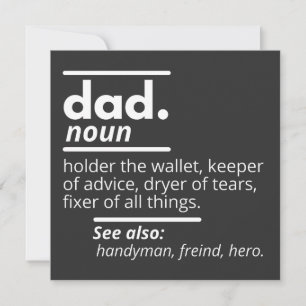Invitación Definición del diccionario de papá - Regalo del Dí