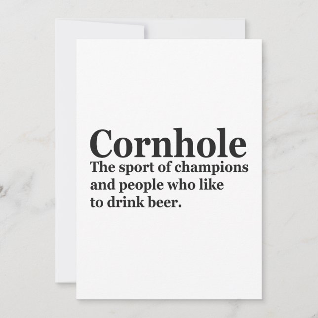 Invitación Definición divertida de Cornhole Juego de Cornhole (Anverso)