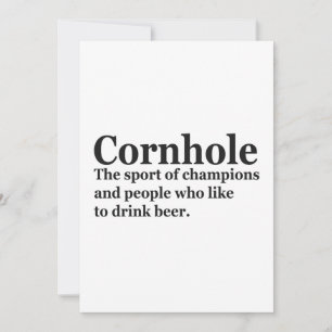 Invitación Definición divertida de Cornhole Juego de Cornhole