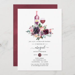 Invitación Degustación de Bordeaux Floral Vino Bridesmaids Lu