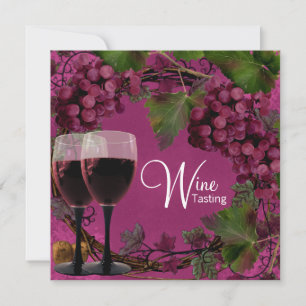 Invitación Degustación de vino de uvas verdes rojas vintage d