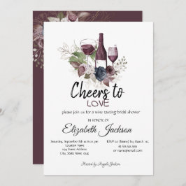 Invitación Degustación de vino Flores de Borgoña Ducha de nov