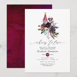 Invitación Degustación de vino tinto rojo ciruela de Borgoña 