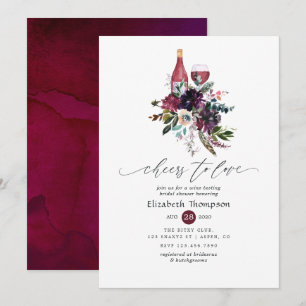 Invitación Degustación de vino tinto rojo ciruela de Borgoña
