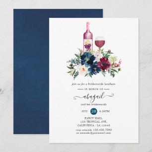 Invitación Degustación de vinos Bordo y Navy para desayuno de
