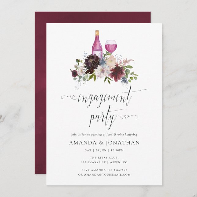 Invitación Degustación de vinos del partido de compromiso de  (Anverso / Reverso)