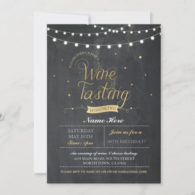 Invitación Degustación de vinos Fiesta de Cumpleaños Llama A  (Anverso)