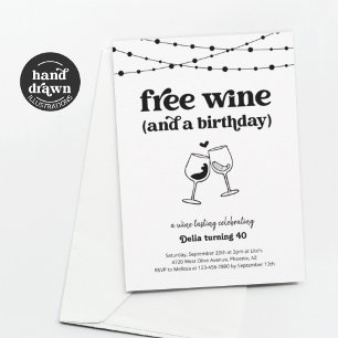 Invitación Degustación gratuita de vino Divertida fiesta de c