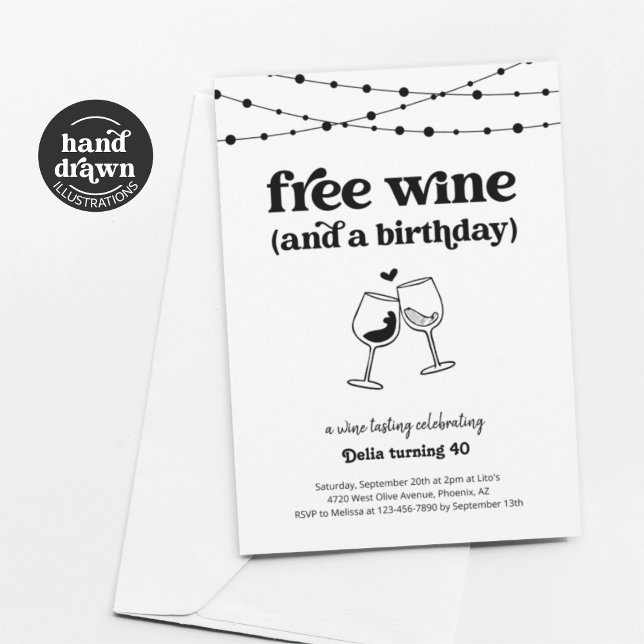 Invitación Degustación gratuita de vino Divertida fiesta de c (Subido por el creador)
