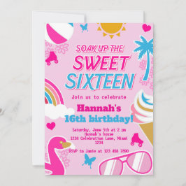Invitación Deguste el dulce Fiesta de la piscina 16 cumpleaño