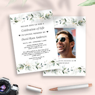 Invitación Deja la celebración del funeral de la vida